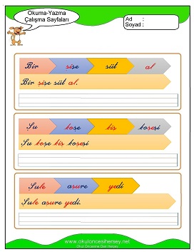 ş sesi Çalışma Sayfaları